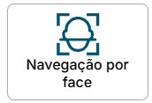 Imagem com um rosto sendo escaneado no centro para representar a funcionalidade navegação por face