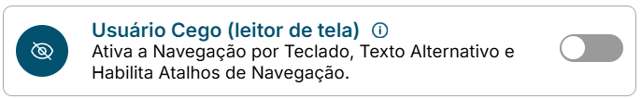 Imagem que demonstra todas as funcionalidades ativadas, assim que clicar no perfil Usuário Cego do Plugin Perto