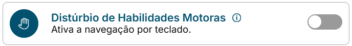 Imagem demonstrando as funcionalidades ativas, ao escolher o perfil Distúrbio de Habilidades Motoras no Plugin Perto